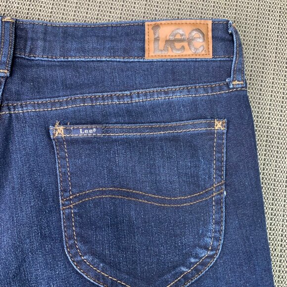 Lee Womens Size 8 Short Blue Mid-Rise Skinny Jeans Dark Wash Stretch Denim - Picture 9 of 9
